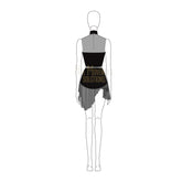Couture Crop Top with Asymmetrical Skirt