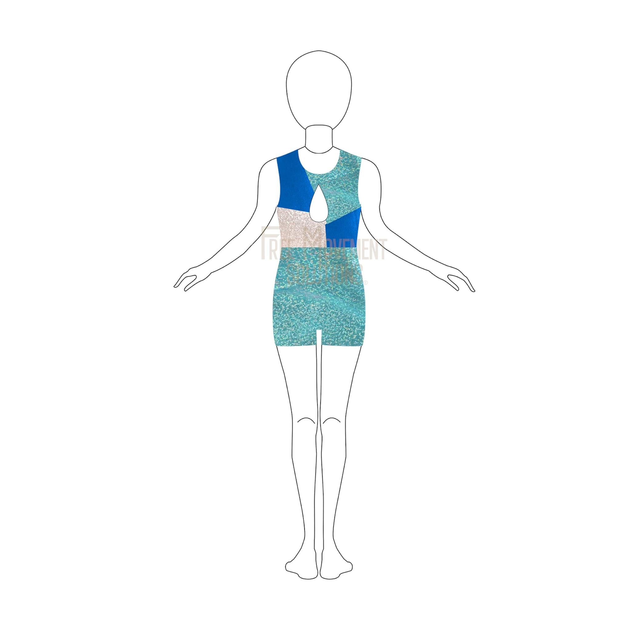 Couture Sleeveless Asymmetrical Unitard Couture Sleeveless Asymmetrical Unitard