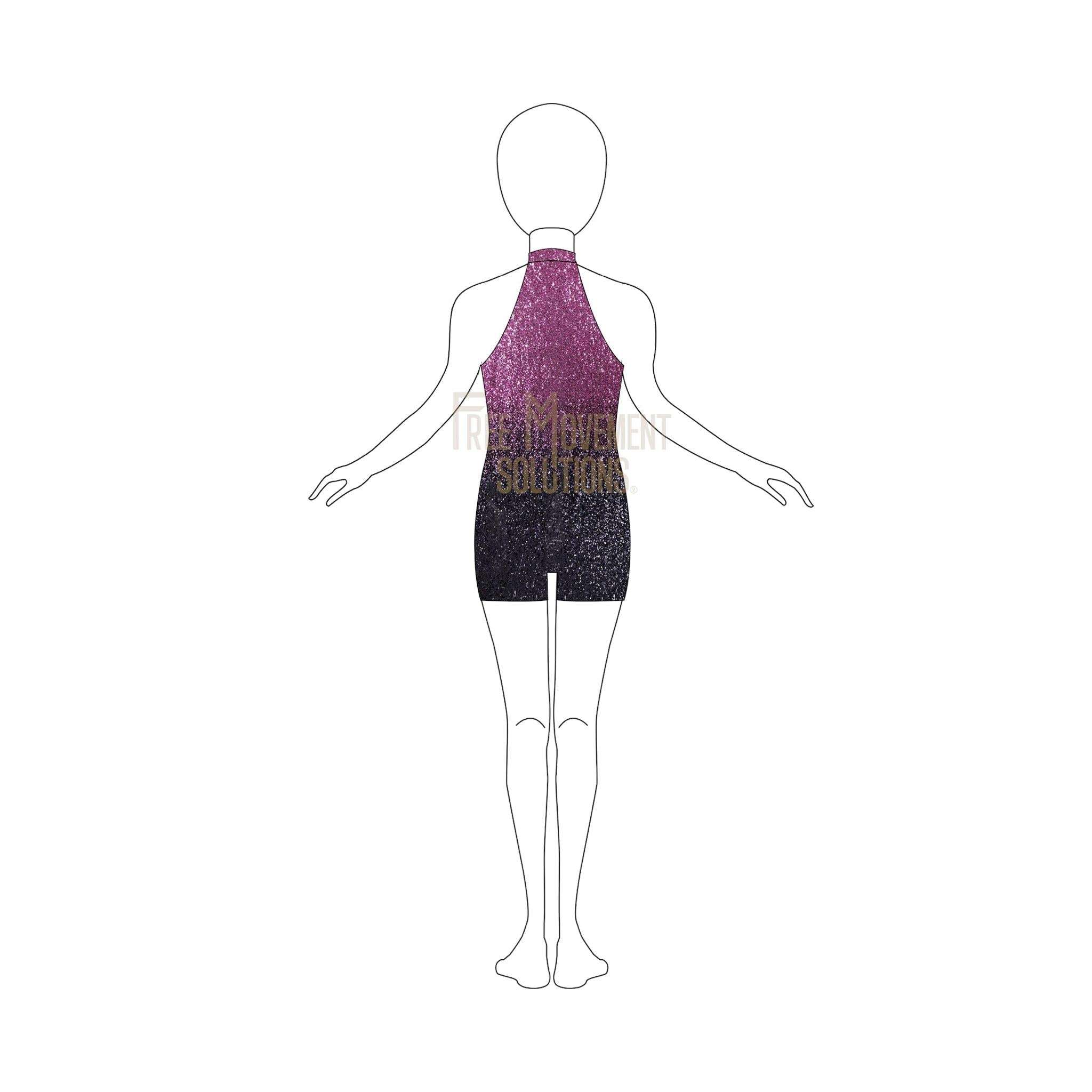 Couture Halter Mock Neck Biketard Couture Halter Mock Neck Biketard