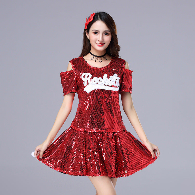 Uravienne Sequin Cold-Shoulder Dress