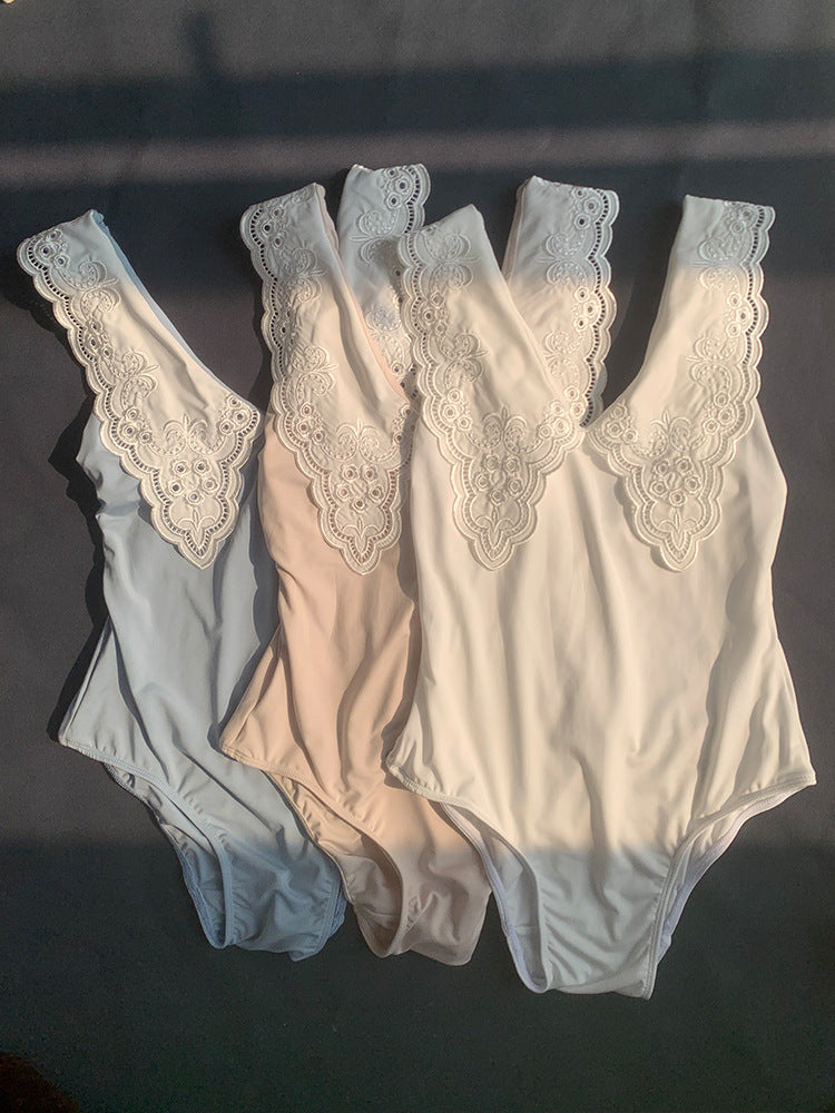 Winslet Lace Collar Sleeveless Leotard