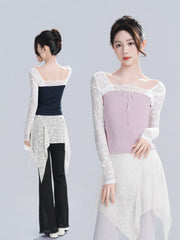 Gwyneira Lace Long Sleeve Training Top