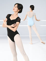 Tullia Pleated Mesh Patchwork Leotard