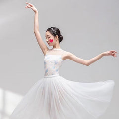 Honestee Floral Mesh Elegance Leotard