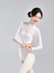 Isavelle Mesh Contour Open-Back Leotard