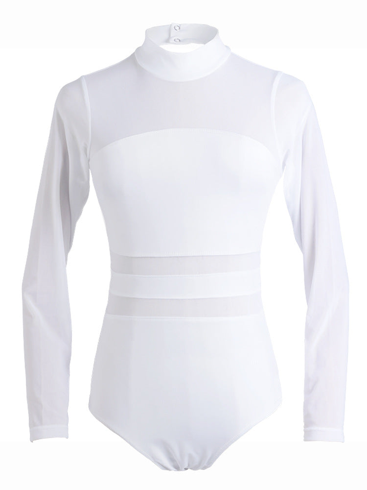 Isavelle Mesh Contour Open-Back Leotard