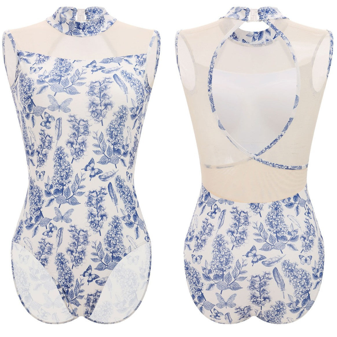 Janira Floral Open-Back Leotard