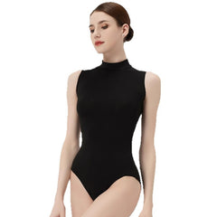 Damarise Stand Collar Sleek Fit Sleeveless Leotard