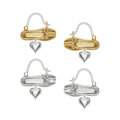 Bravina Ballet Shoe Heart Drop Earrings