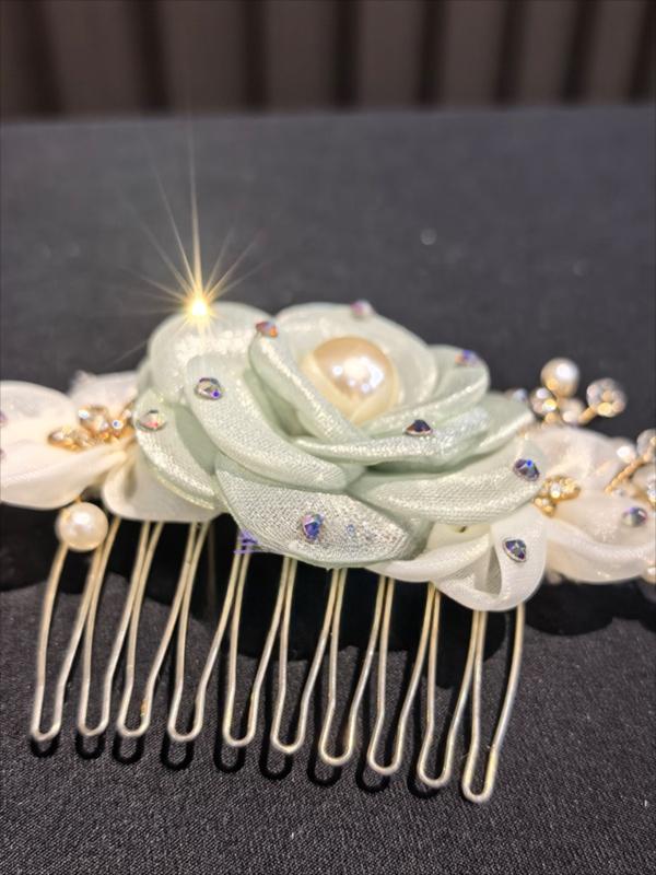 Dorienne Floral Crystal Hair Comb