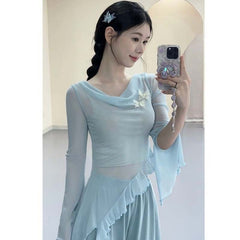 Xaviellea Butterfly Mesh Flow Top