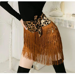 Ilvoria Fringe Tassel Hip Wrap Skirt