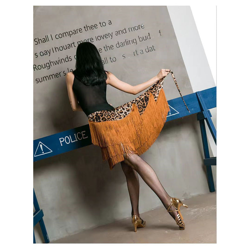 Ilvoria Fringe Tassel Hip Wrap Skirt