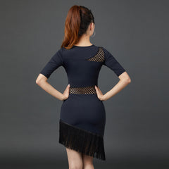 Liorisse Mesh Panel Tassel Dress