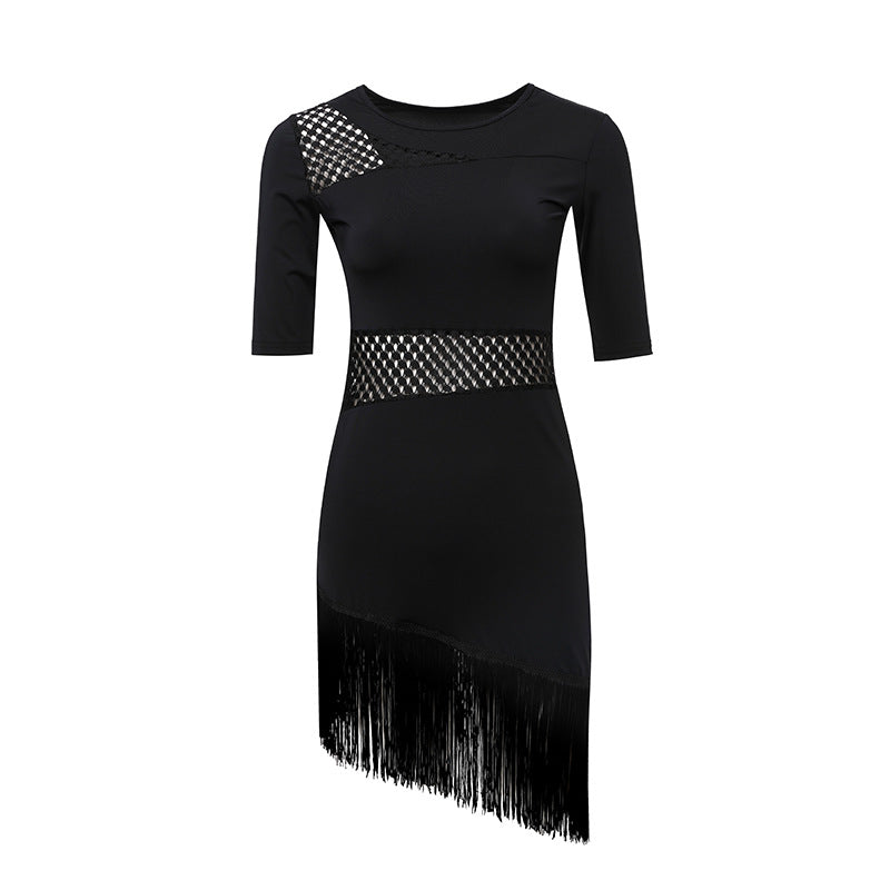 Norissea Mesh Panel Tassel Dress