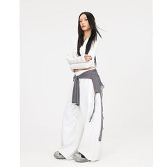 Quivoria Mesh Tie-Front Flowy Waist-Tie