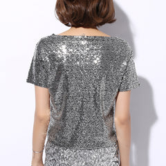 Tivoria Sequin Eye Graphic Oversized Top