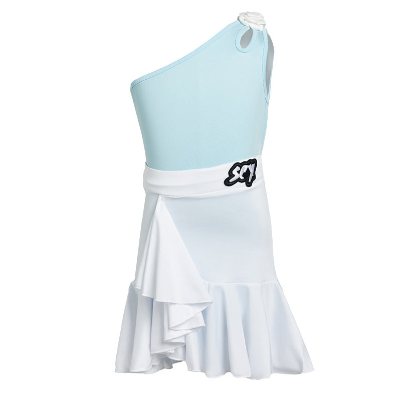 Sirela One-Shoulder Ruffle Skirt Dress