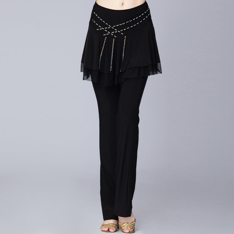 Zavienne High-Waist Skirted Pants