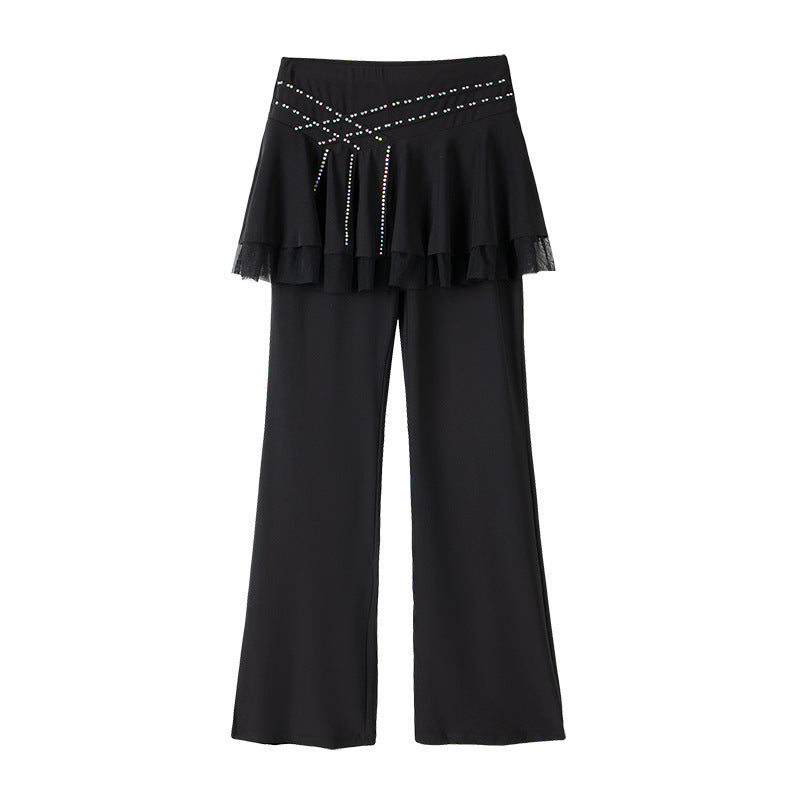 Zavienne High-Waist Skirted Pants