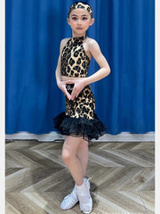 Avena Girls Leopard Halter Dance Set