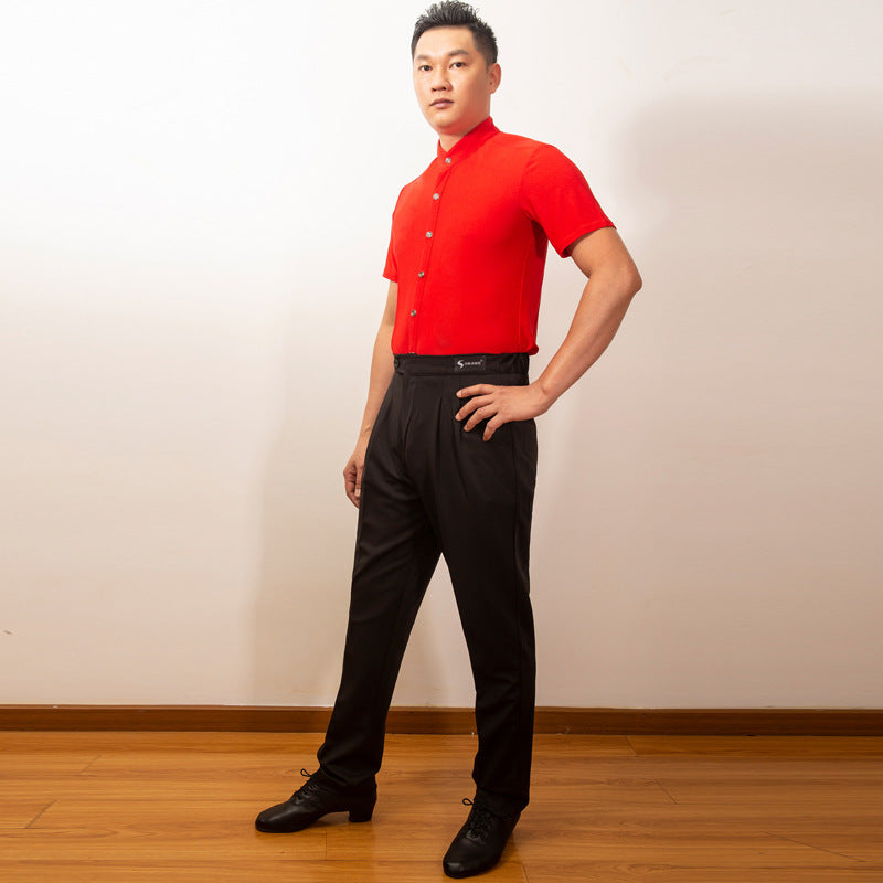 Iskander Stand Collar Button Training Top