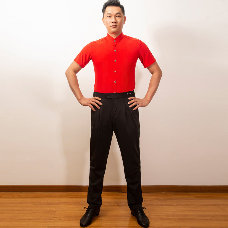 Iskander Stand Collar Button Training Top