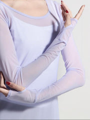 Aldevienne Sheer Sleeve Practice Top