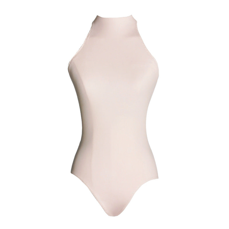 Helavienne High Neck Open Back Leotard