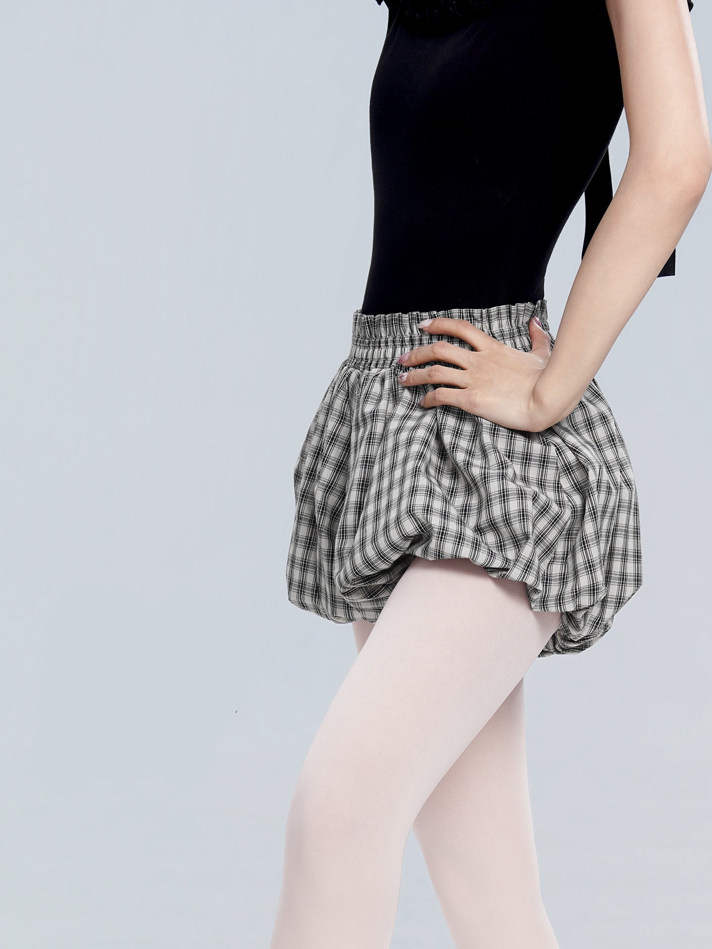 Soravelle Plaid Bubble Shorts