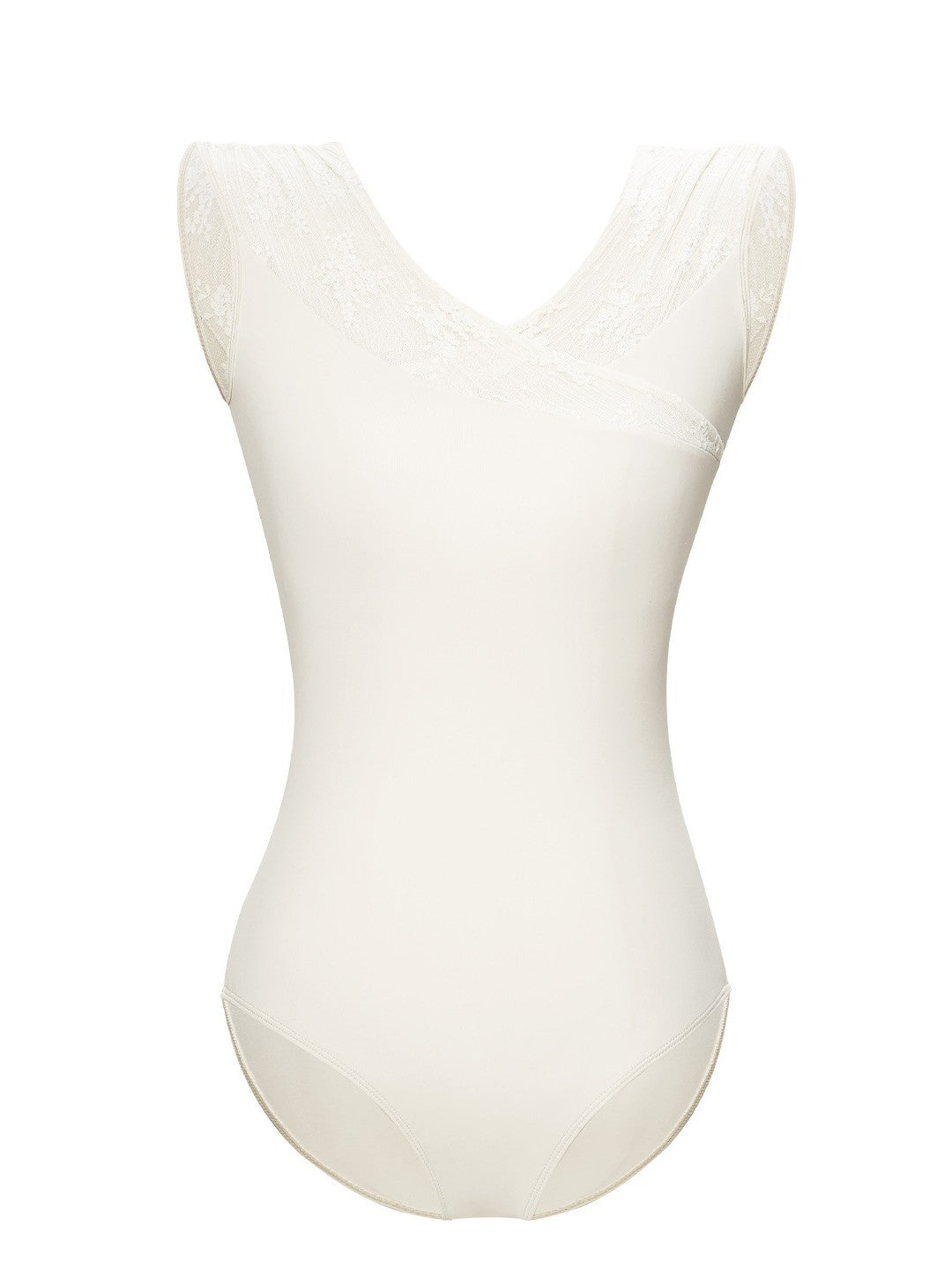 Uravelle Lace Cross-Neck Cap Sleeve Leotard