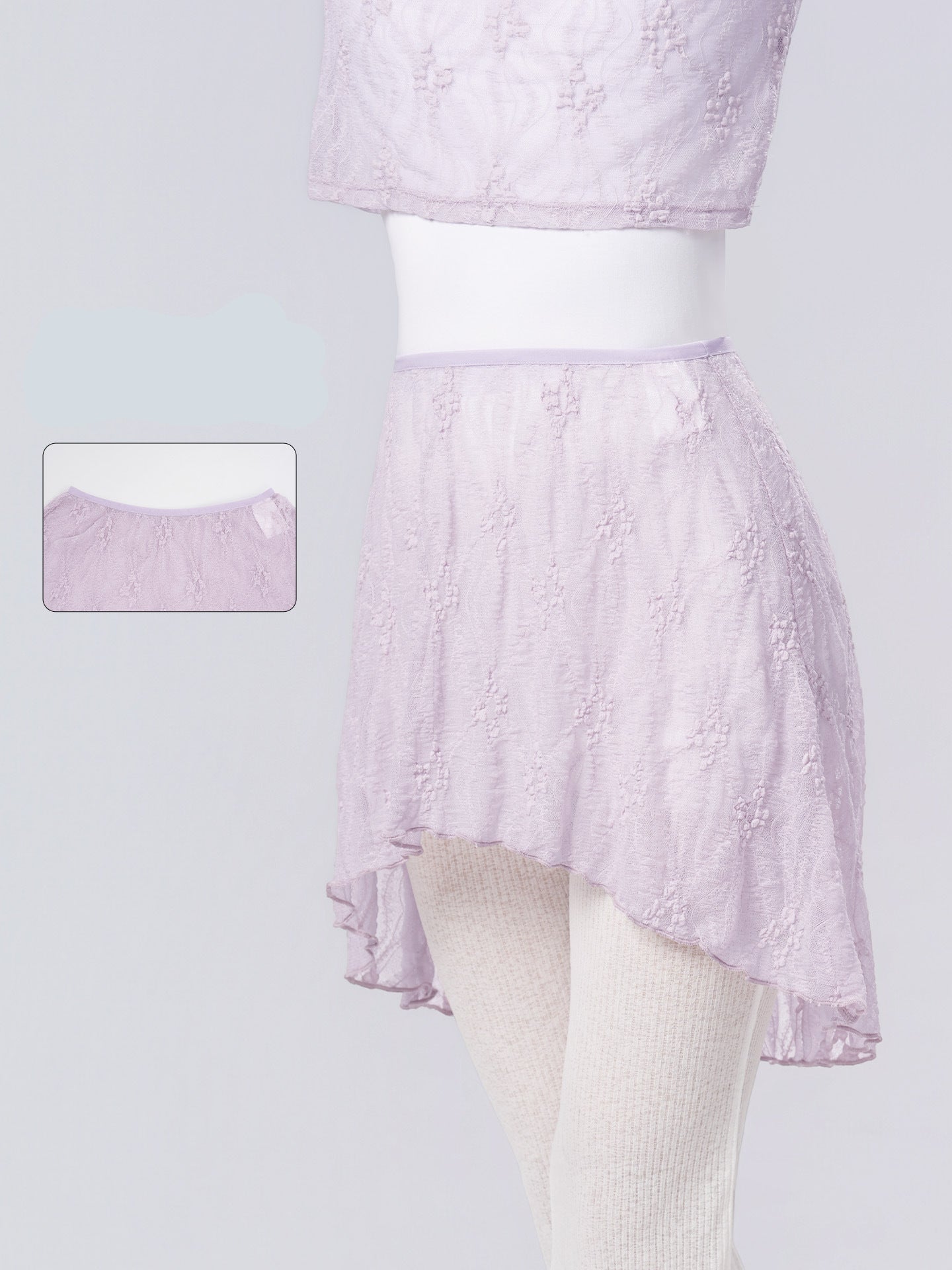 Voravienne Lace High-Low Wrap Skirt
