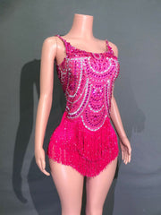 Telavienne Crystal Fringe Bodysuit