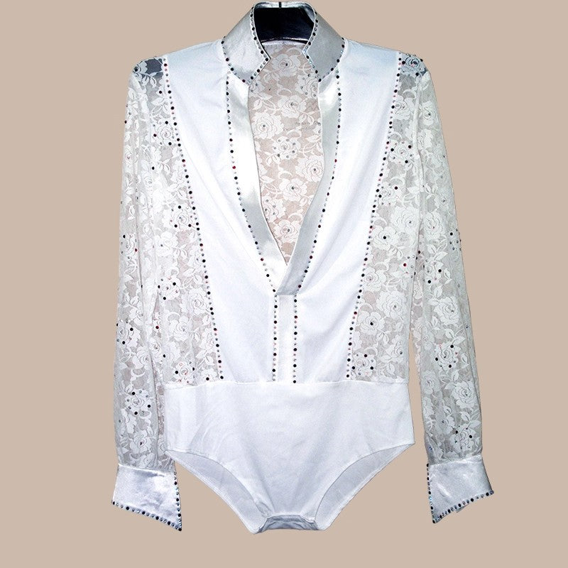 Faris Lace Rhinestone Performance Bodysuit
