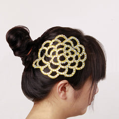 Xelavienne Rhinestone Floral Hair Clip