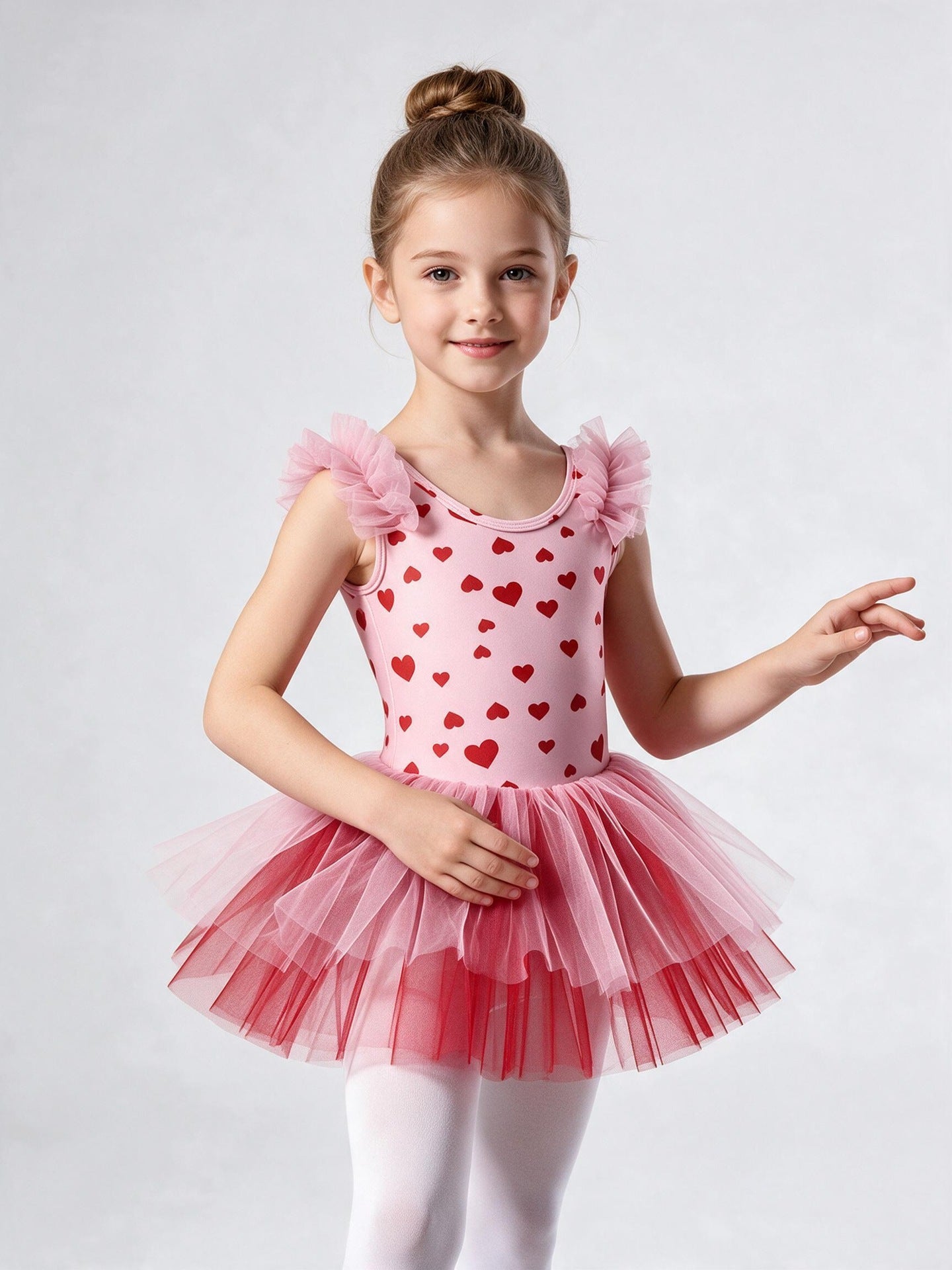 Brelis Heart Print Tutu Dress