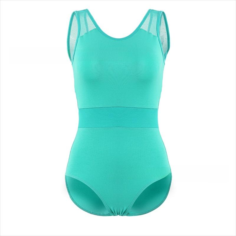 Fayrina Star Mesh Panel Sleeveless Leotard