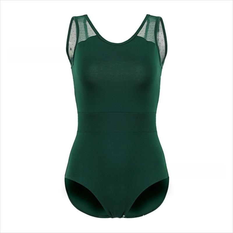 Fayrina Star Mesh Panel Sleeveless Leotard