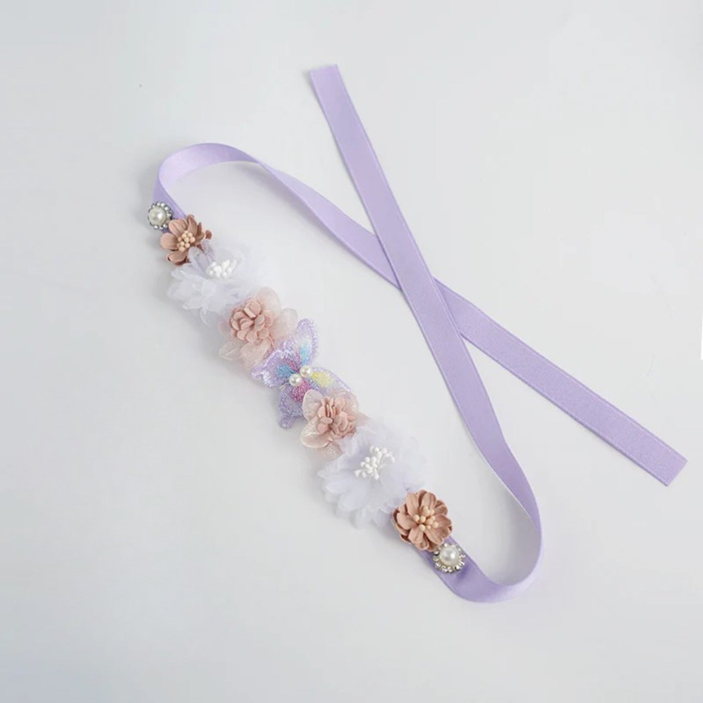 Bloomnova Butterfly Floral Ribbon Headband