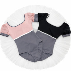 Cecilia Colorblock Puff Sleeve Leotard