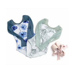 Fleur Leotard with Long Mesh Sleeves