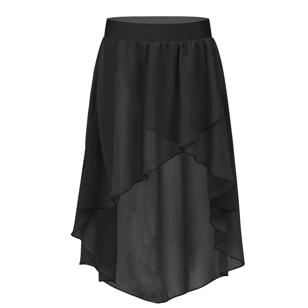 Petalene Chiffon Ballet Side-Dip Wrap Skirt