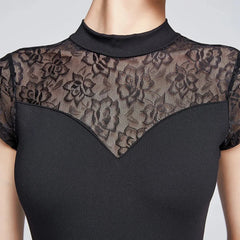Jane Backless Lace Sleeve Leotard