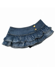 Jorevienne Ruffle Denim Skort