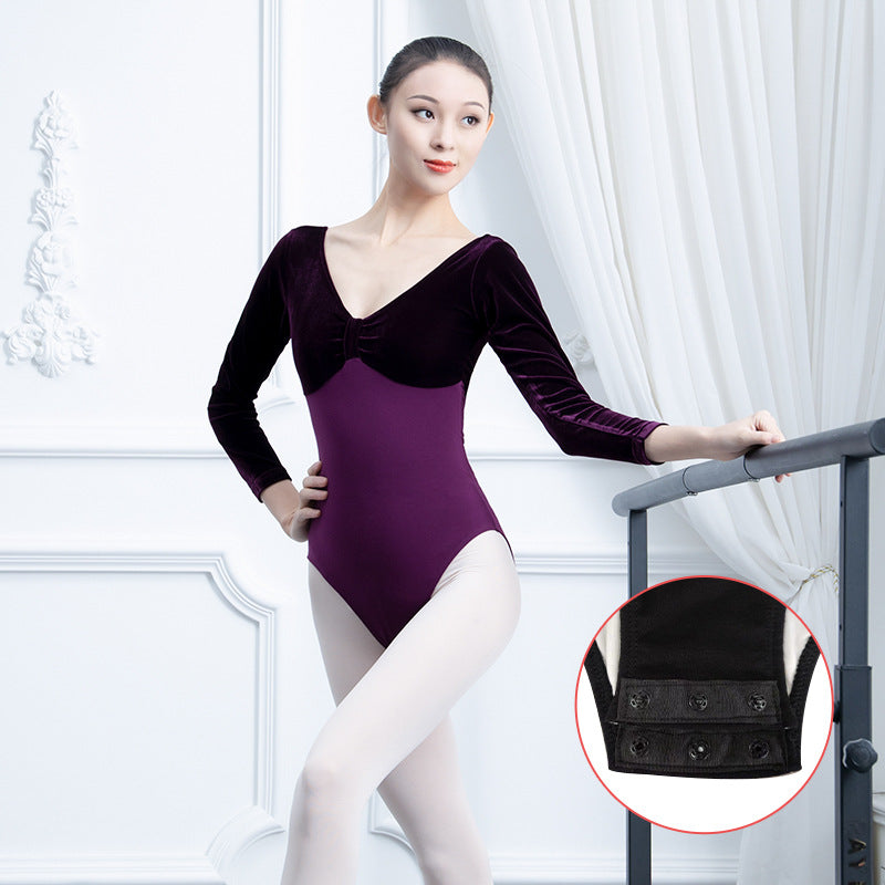 Anya Velvet High-Neck Long Sleeve Leotard