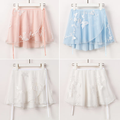 Embroidered Butterfly Dance Mesh Skirt