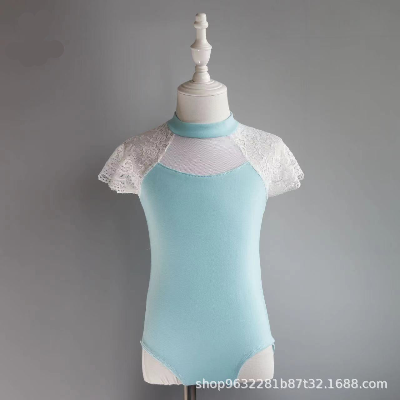 Rosetta Lace Shoulder Short-Sleeve Leotard