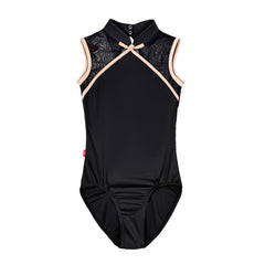Nerissea Embroidered High-Neck Slim Fit Leotard