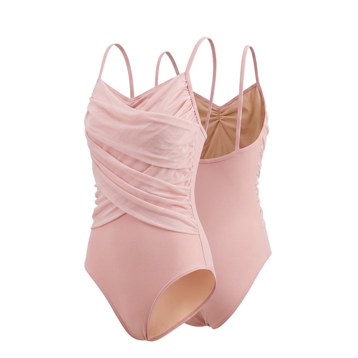 Poryavella Ruched Mesh Leotard