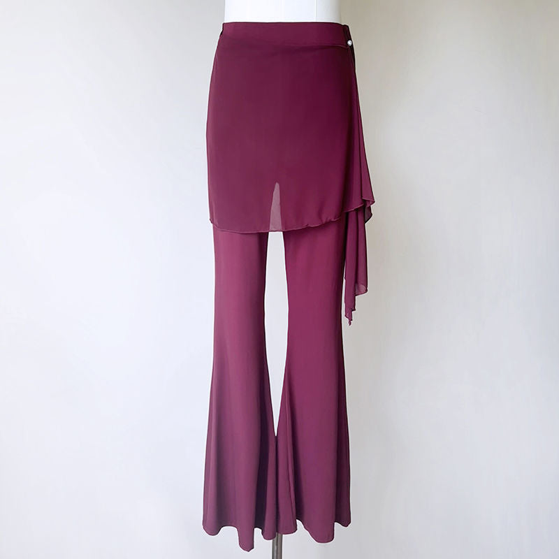 Joresta Micro-Flared Pants with Skirt Overlay